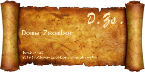 Doma Zsombor névjegykártya